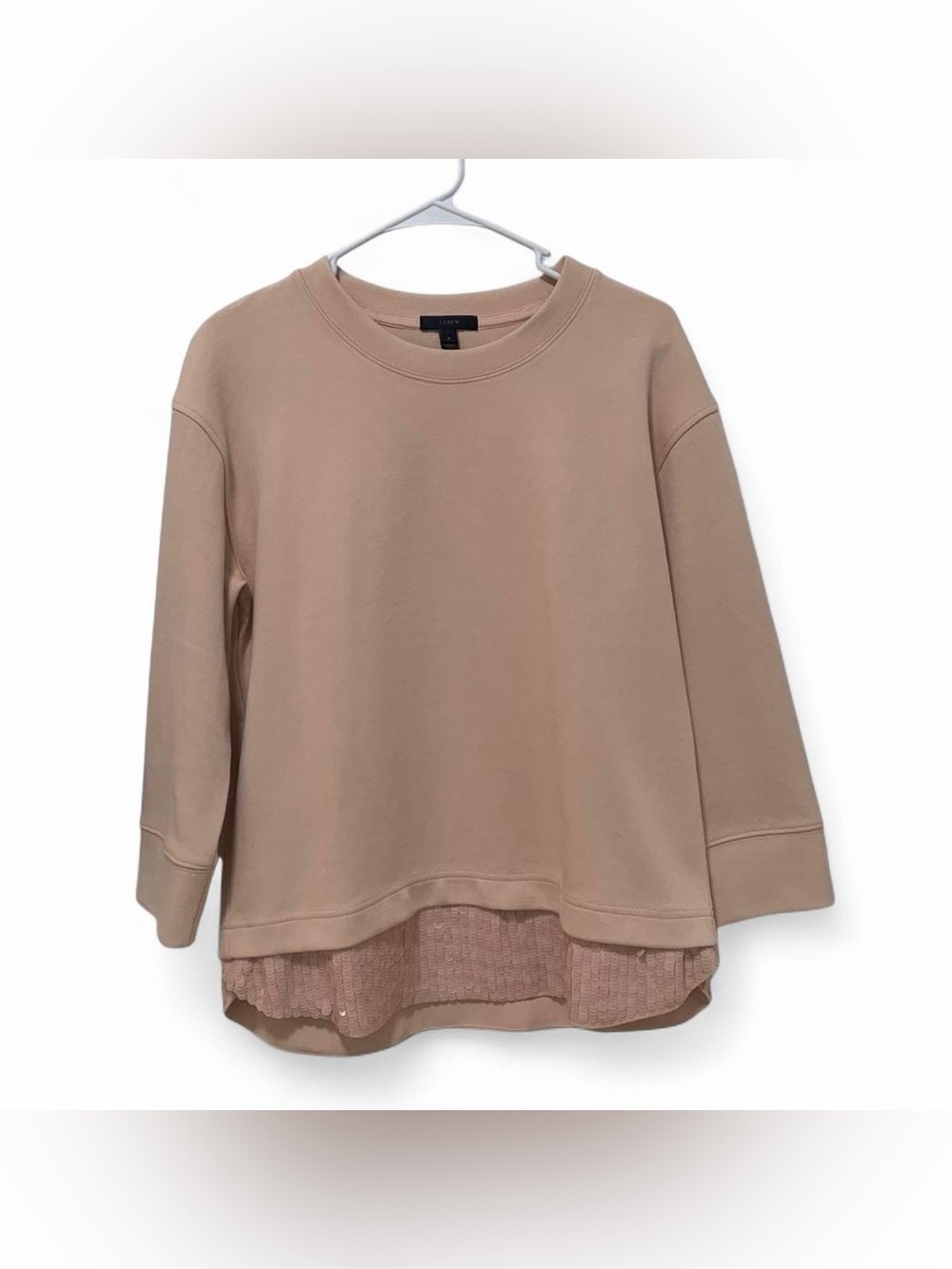 J. Crew Oversized Crewneck Sweater with Sequin Layer